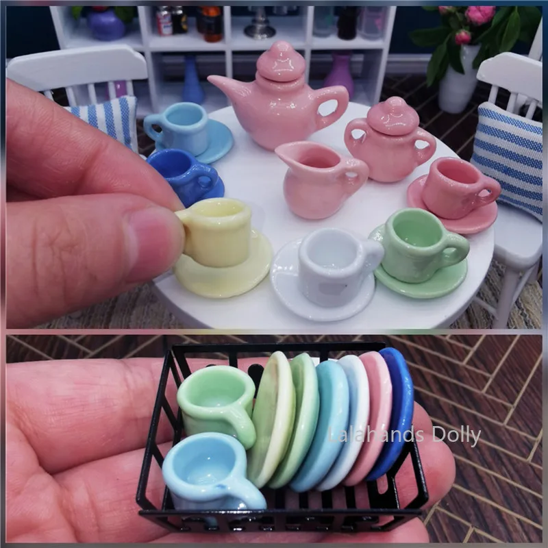 Dollhouse Furniture Set - بيت الدمية إصّيص سيراميك صغير فنجان