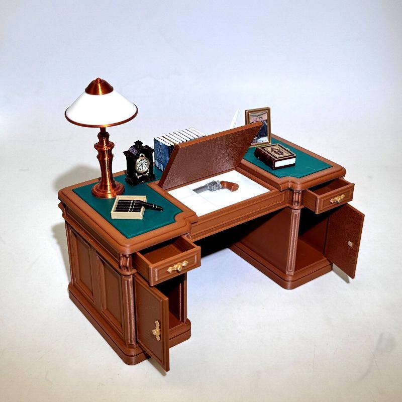 Dollhouse Furniture Set - مجموعة كراسي مكتبية صغيرة عتيقة لبيت