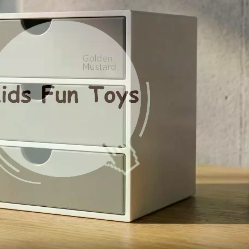 Kids Toys Drawers - خزانة كتب خشبية مصغرة لبيت الدمى