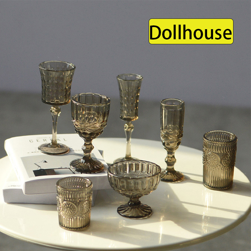 Dollhouse Furniture Set - 7 قطعة/المجموعة 1:6 كوب ماء مصغر