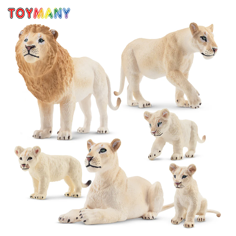 Kids Toys Under $5 - 6 قطعة محاكاة الأسد الأبيض الأسرة