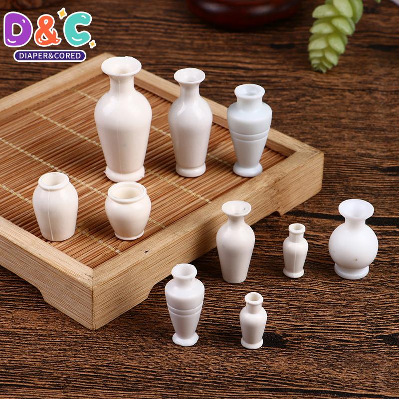 Dollhouse Furniture Set - فازة بيضاء مصغرة لبيت الدمى ،