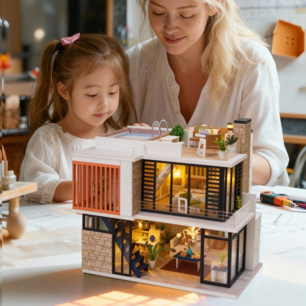 مجموعة بيت الدمى الكاملة من OU - مراجعة Dollhouse Furniture Set وسعره