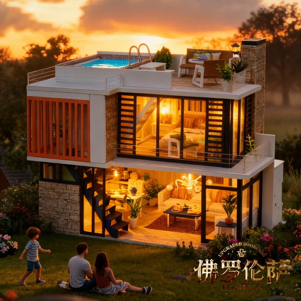 مجموعة بيت الدمى الكاملة من OU - مراجعة Dollhouse Furniture Set وسعره