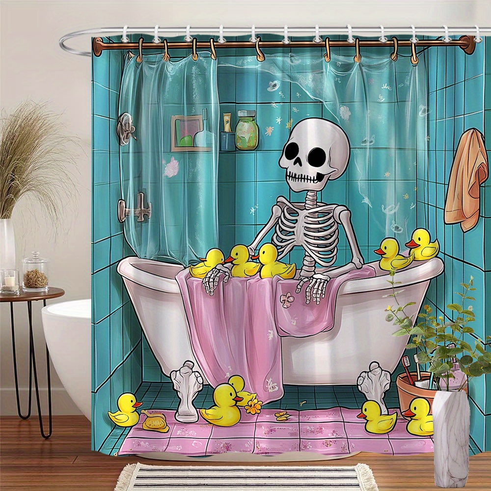 ستارة حمام مطبوعة بتصميم بطة م - مراجعة Rubber Duck Bath وسعره