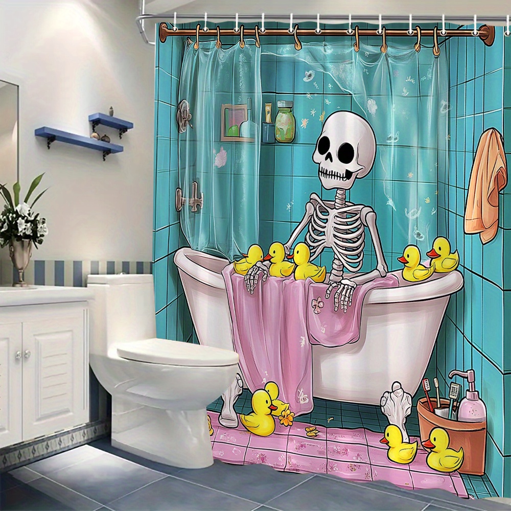 ستارة حمام مطبوعة بتصميم بطة م - مراجعة Rubber Duck Bath وسعره